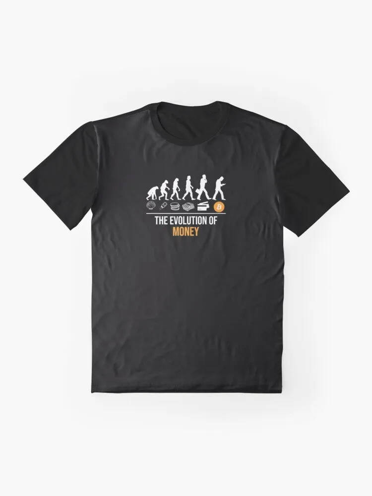 "Bitcoin: The Evolution of Money" Cryptocurrency Graphic T-Shirt