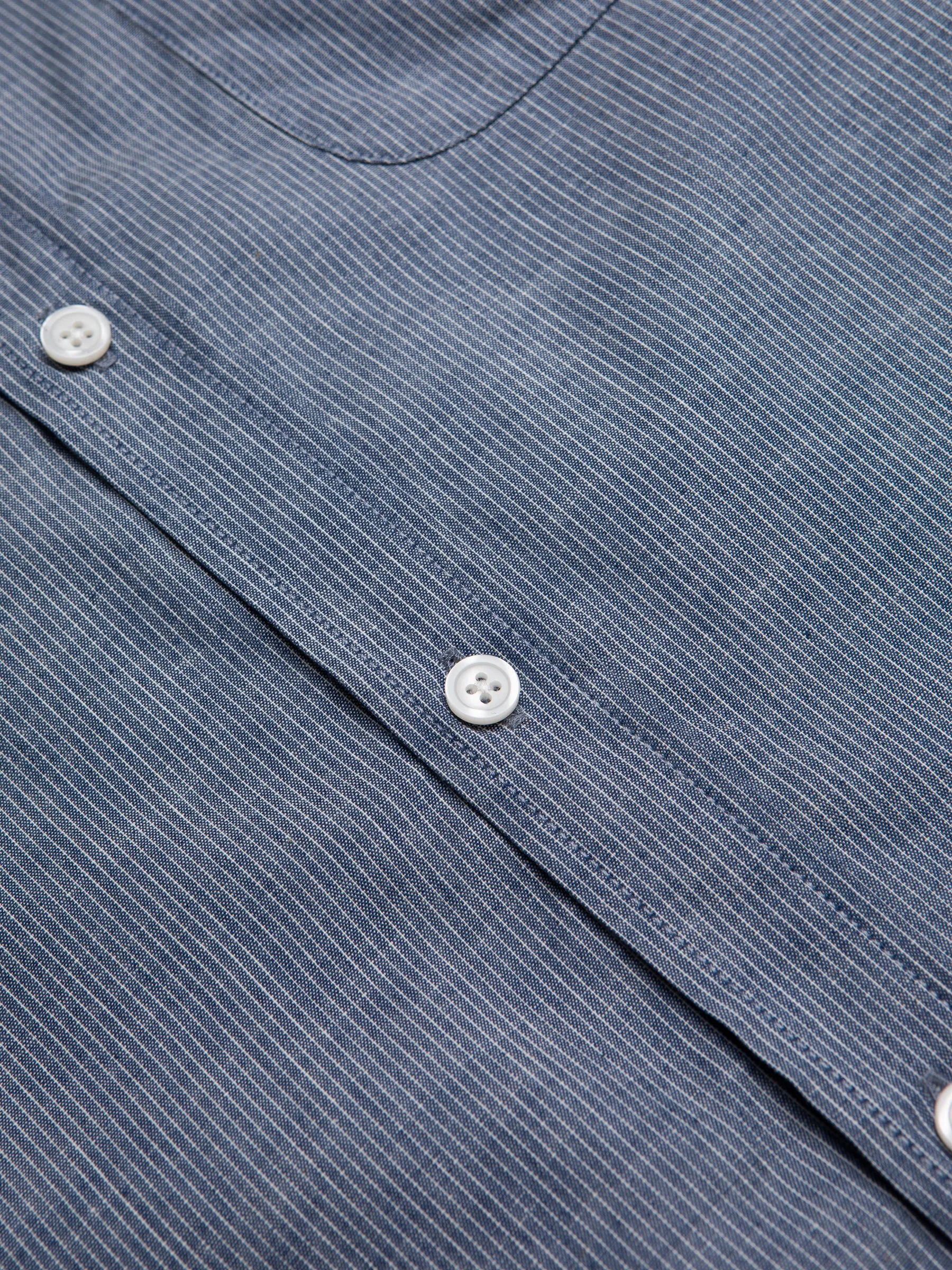 Raeburn Button Down Shirt in Chambray / White Stripe