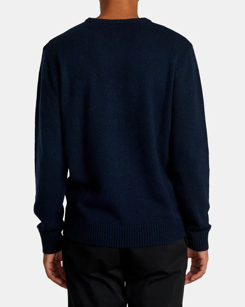 RVCA ALAMEDA CREW NECK SWEATER - NAVY