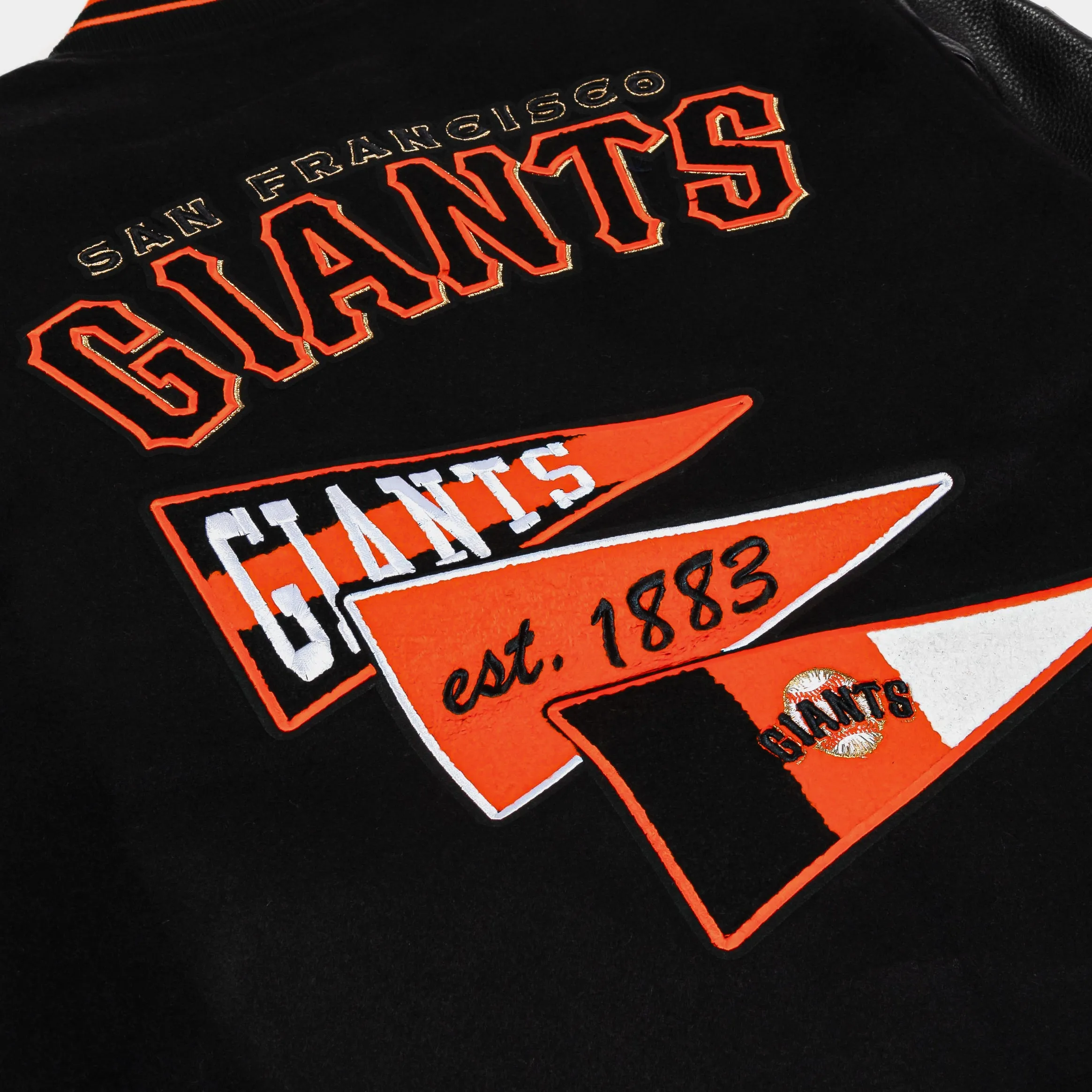 San Francisco Giants 1883 Varsity Mens Jacket (Black/Orange)