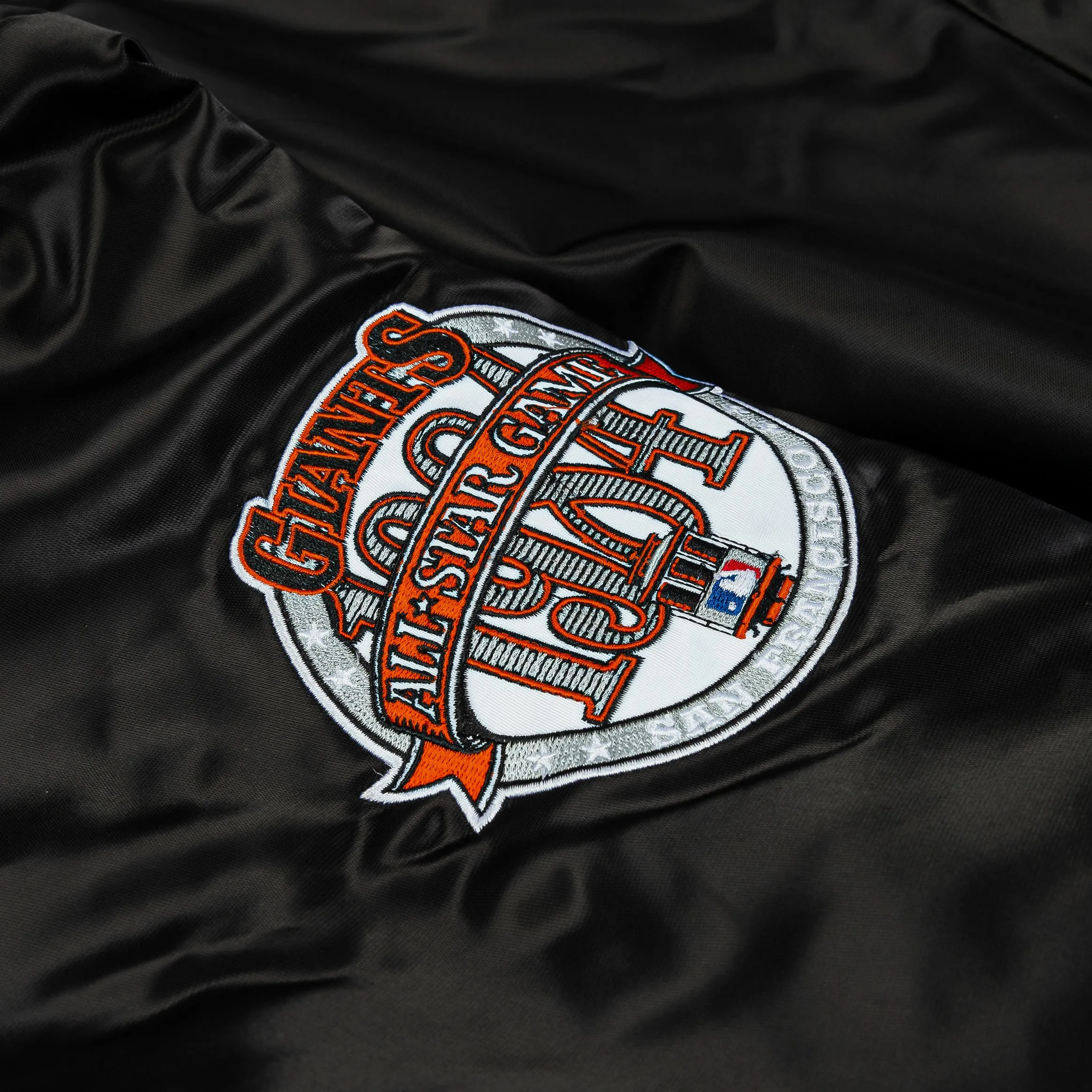 Shoe Palace Exclusive San Francisco Giants Satin Bomber Mens Jacket (Black/Orange)