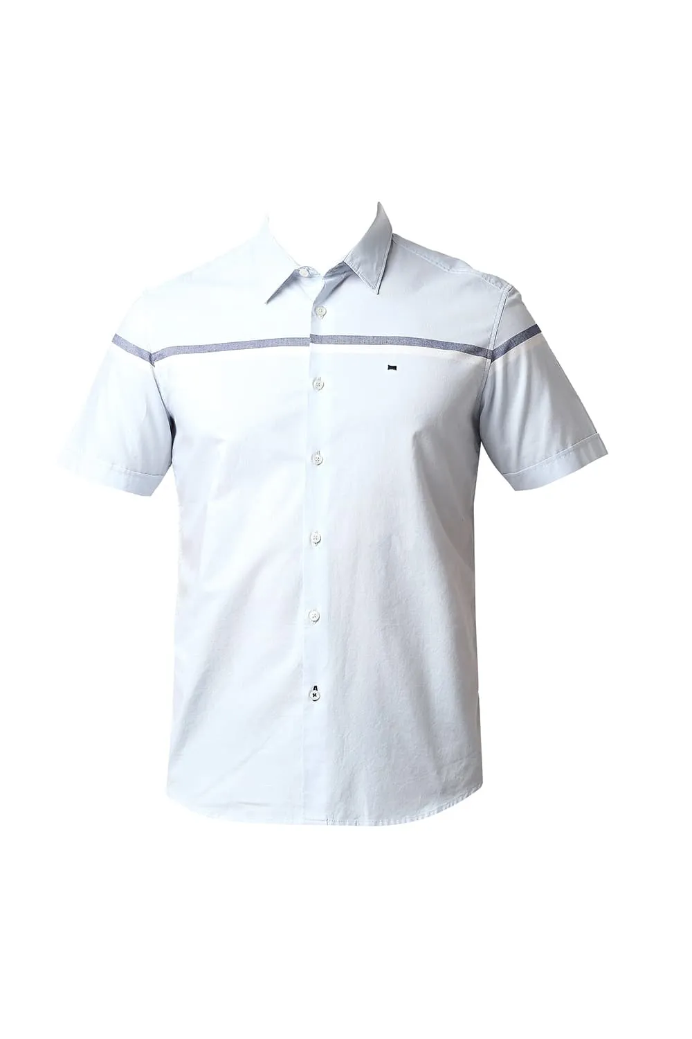 Slim Fit Oxford Engineering Weft Stripe Halfsleeves Shirt