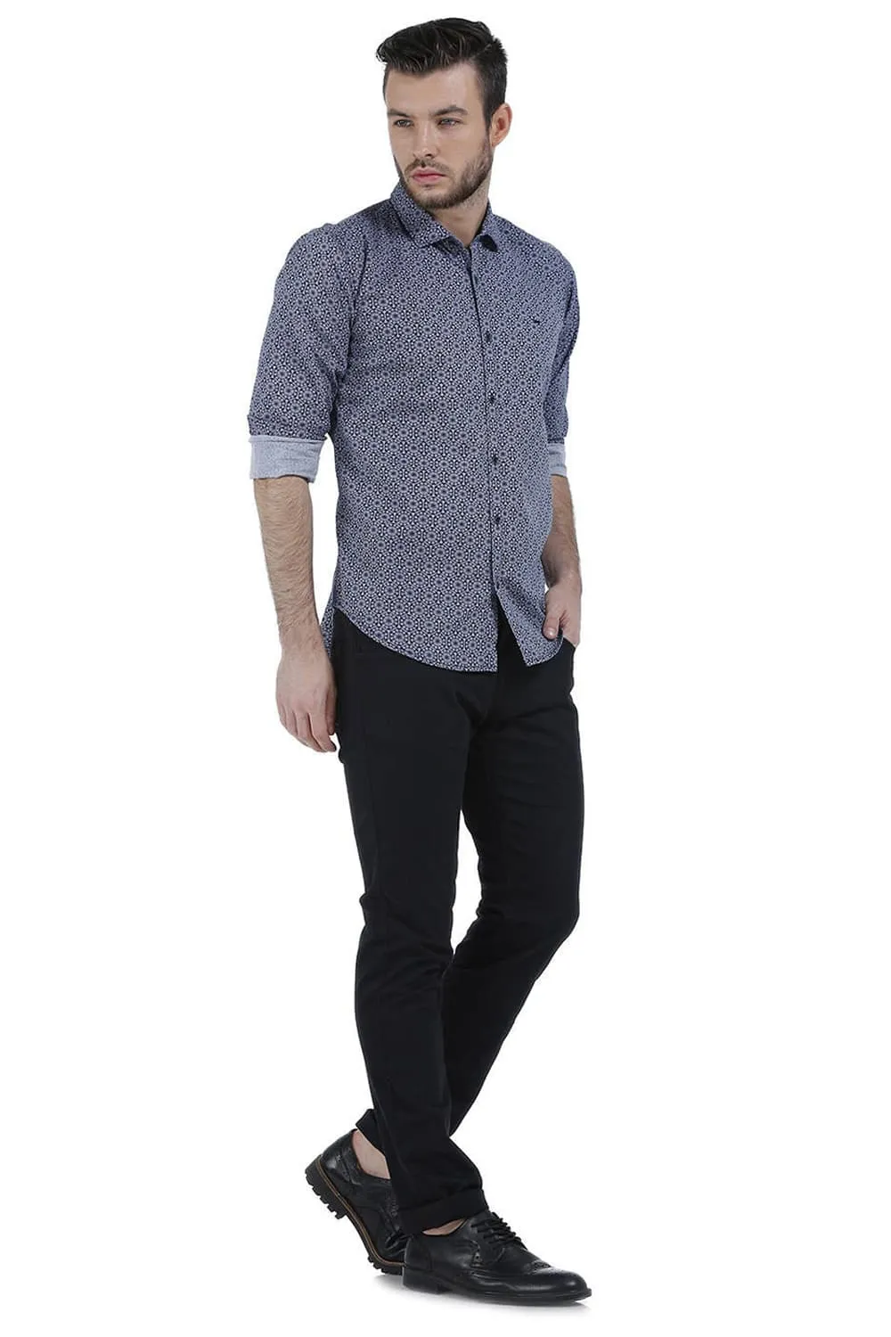 Slim Fit Oxford Printed Shirt