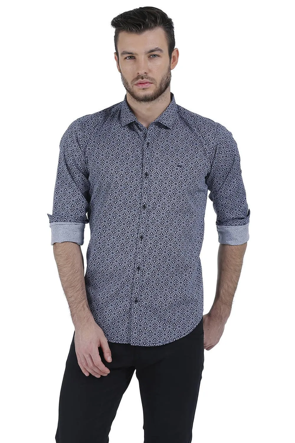 Slim Fit Oxford Printed Shirt