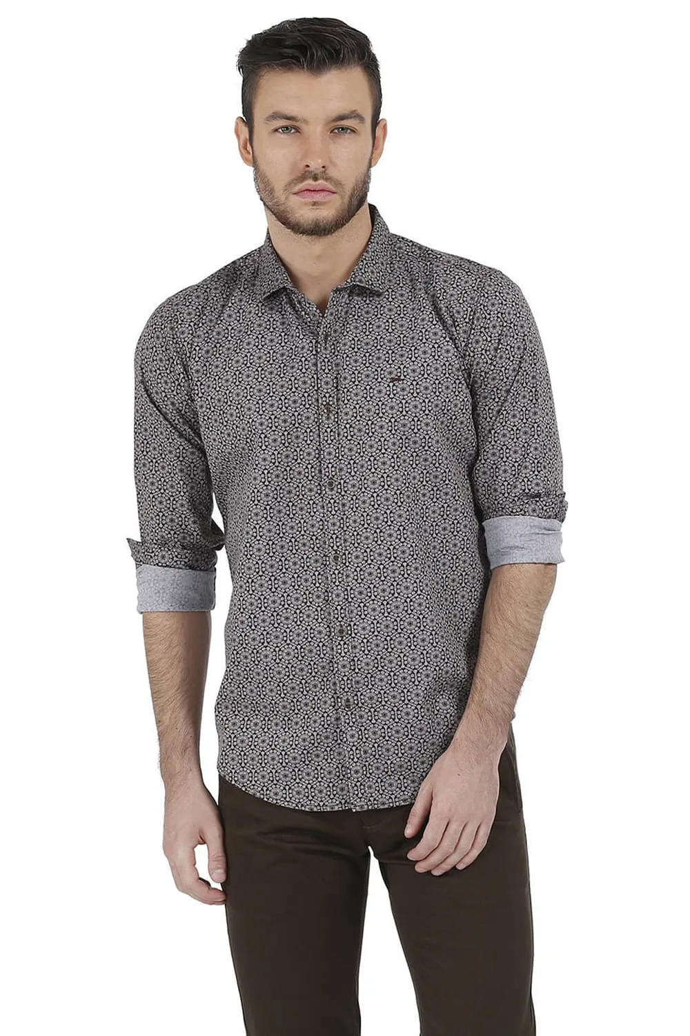 Slim Fit Oxford Printed Shirt