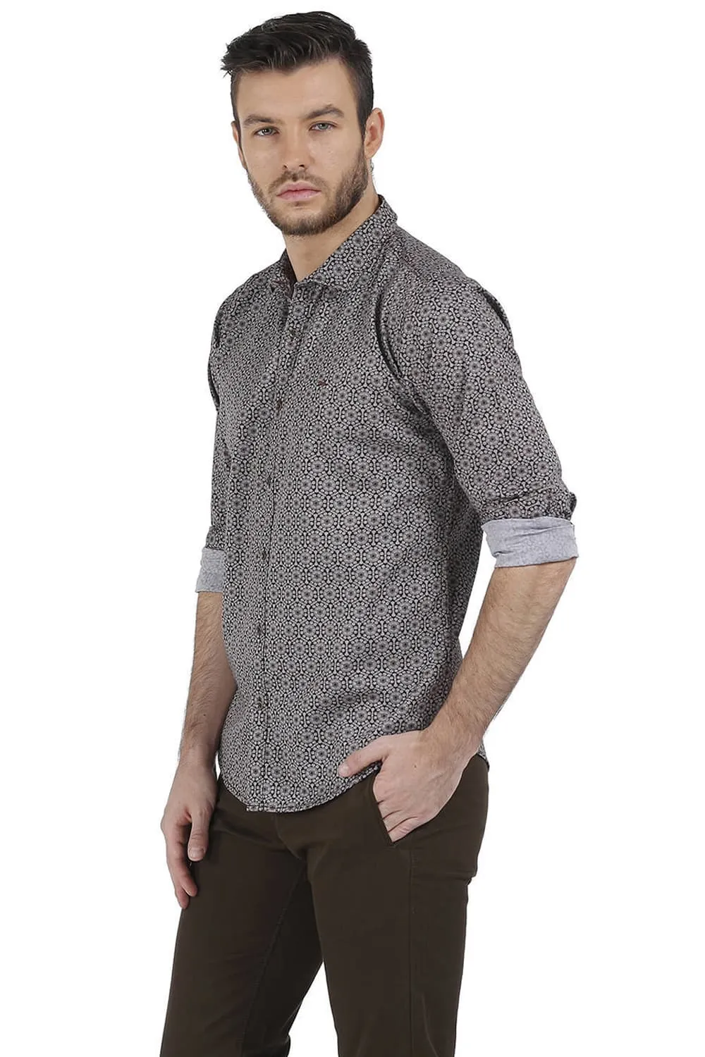 Slim Fit Oxford Printed Shirt