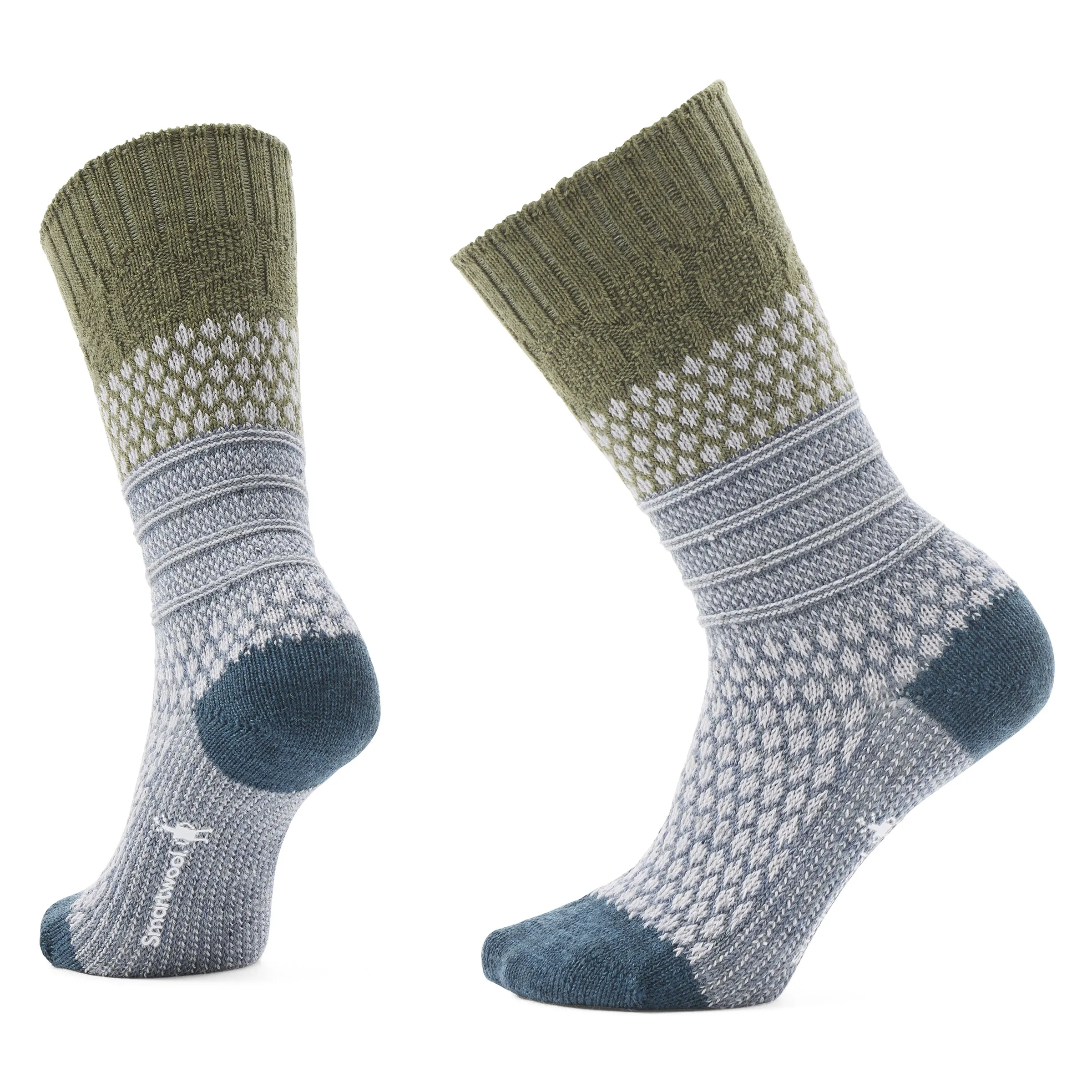 Smartwool Everyday Popcorn Cable Crew Socks Color: Winter Moss