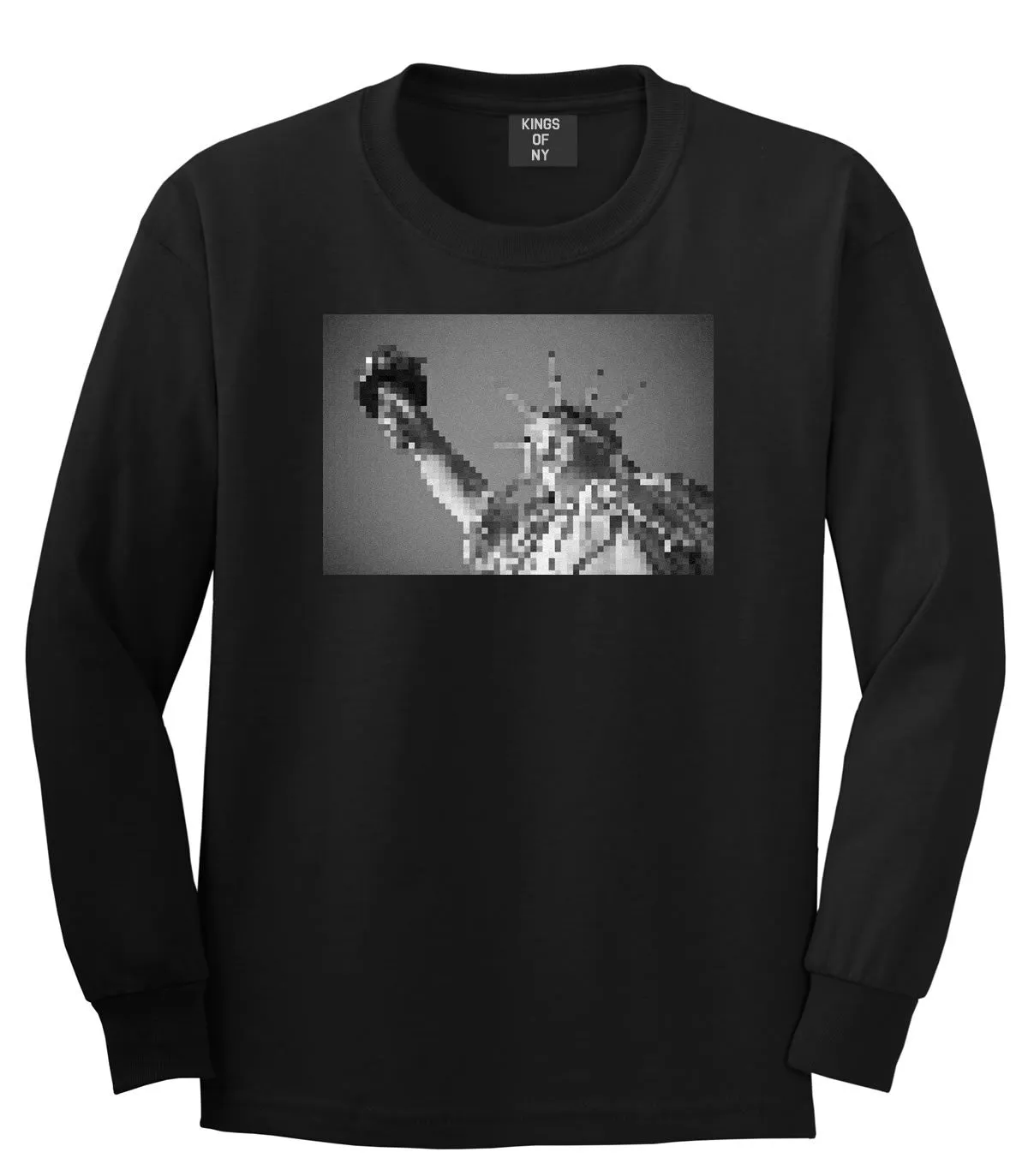 Statue Of Liberty Pixelated Long Sleeve T-Shirt