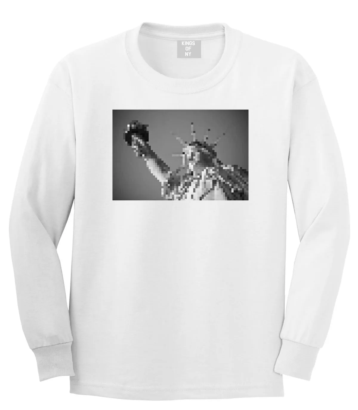 Statue Of Liberty Pixelated Long Sleeve T-Shirt