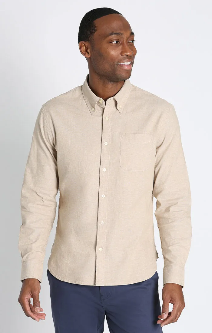 Stretch Chambray One Pocket Long Sleeve Shirt