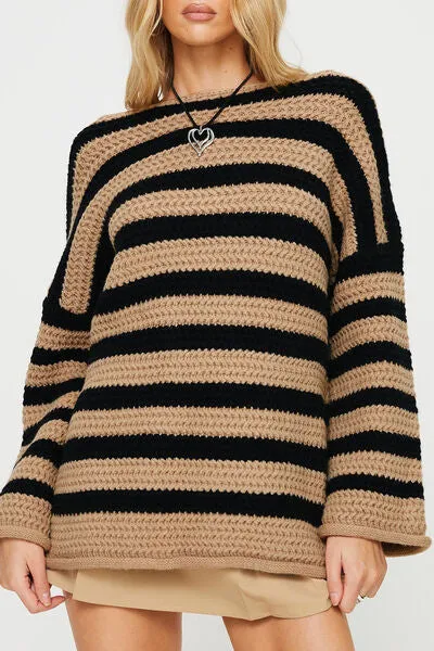 TEEK - Striped Dropped Shoulder Sweater