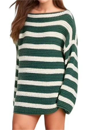 TEEK - Striped Dropped Shoulder Sweater