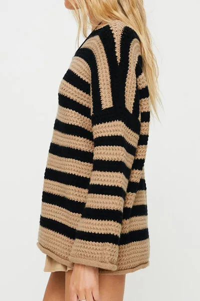 TEEK - Striped Dropped Shoulder Sweater