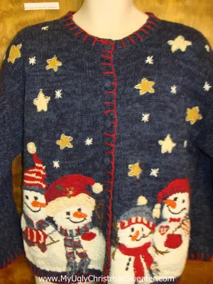 The Cutest Snowmen Cheap Ugly Christmas Sweater