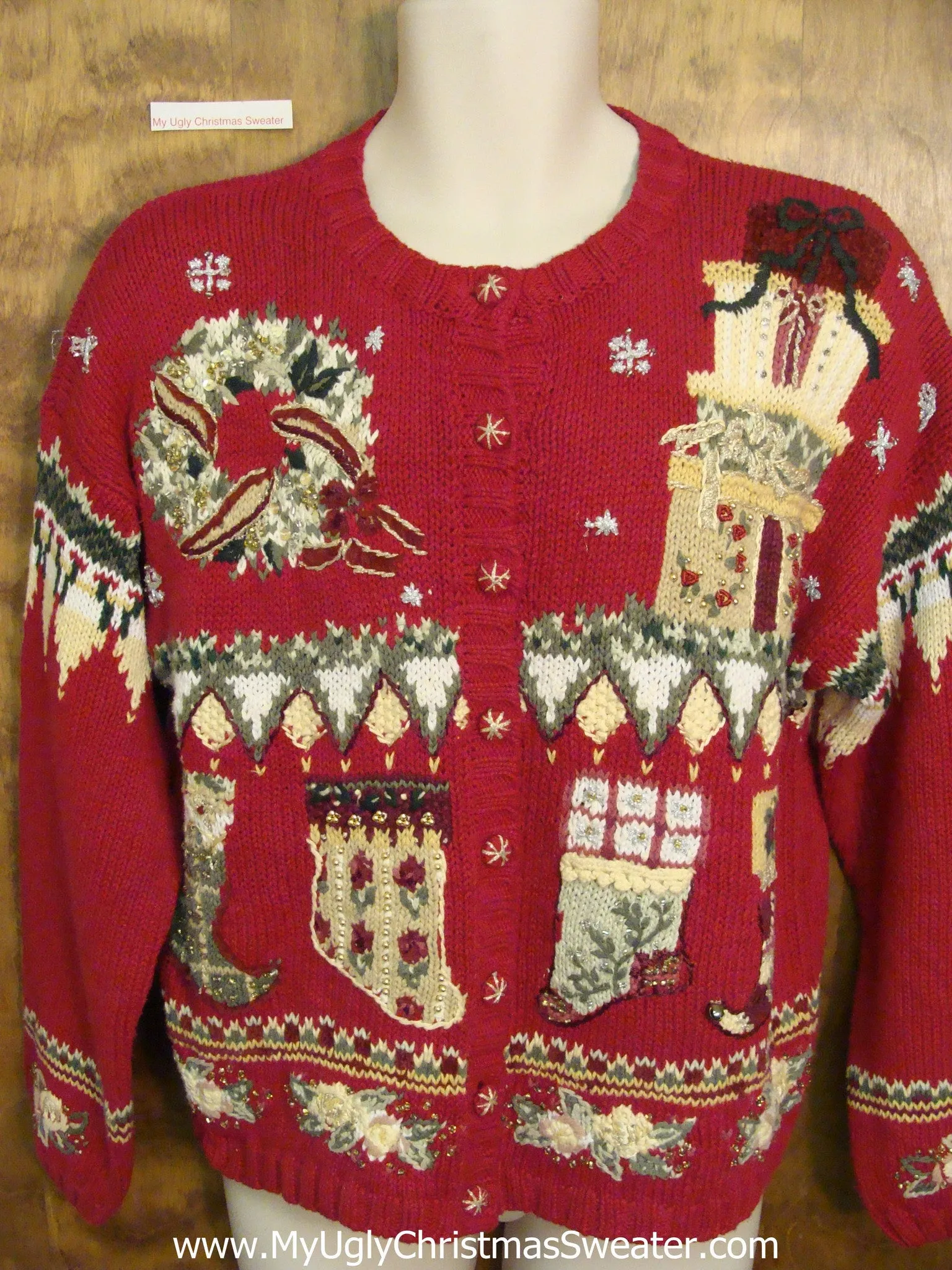 Ugly 80s Bad Christmas Sweater Cardigan