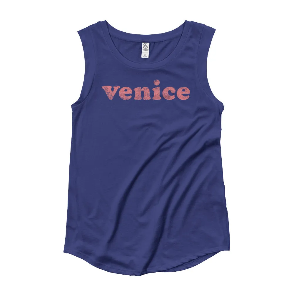 Venice Print Pink Cap Sleeve T-Shirt