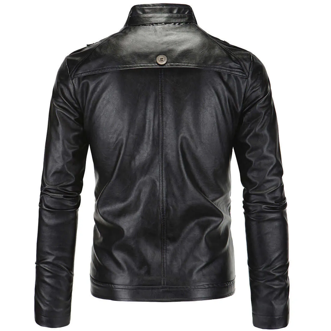 Winter Mens Zip Original Soft Leather Jacket Coat Slim Fit Outwear Tops Fashion