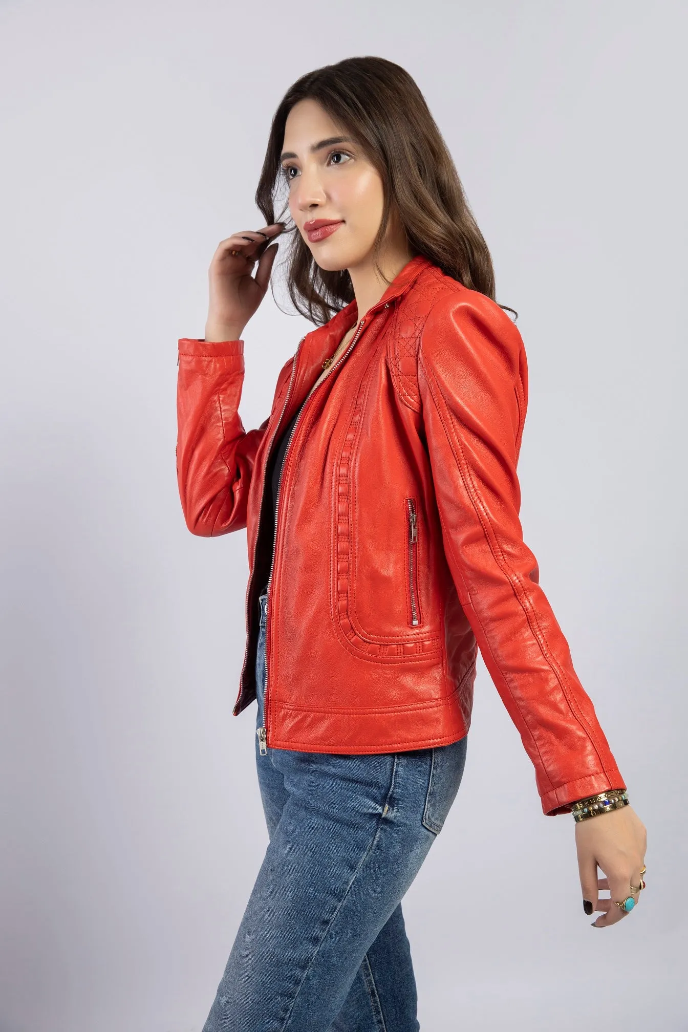 Women Chelsea Genuine Lambskin Leather Jacket